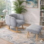 Atelier Del Sofa Lotus - Conjunto de Sillón y Puff Gris